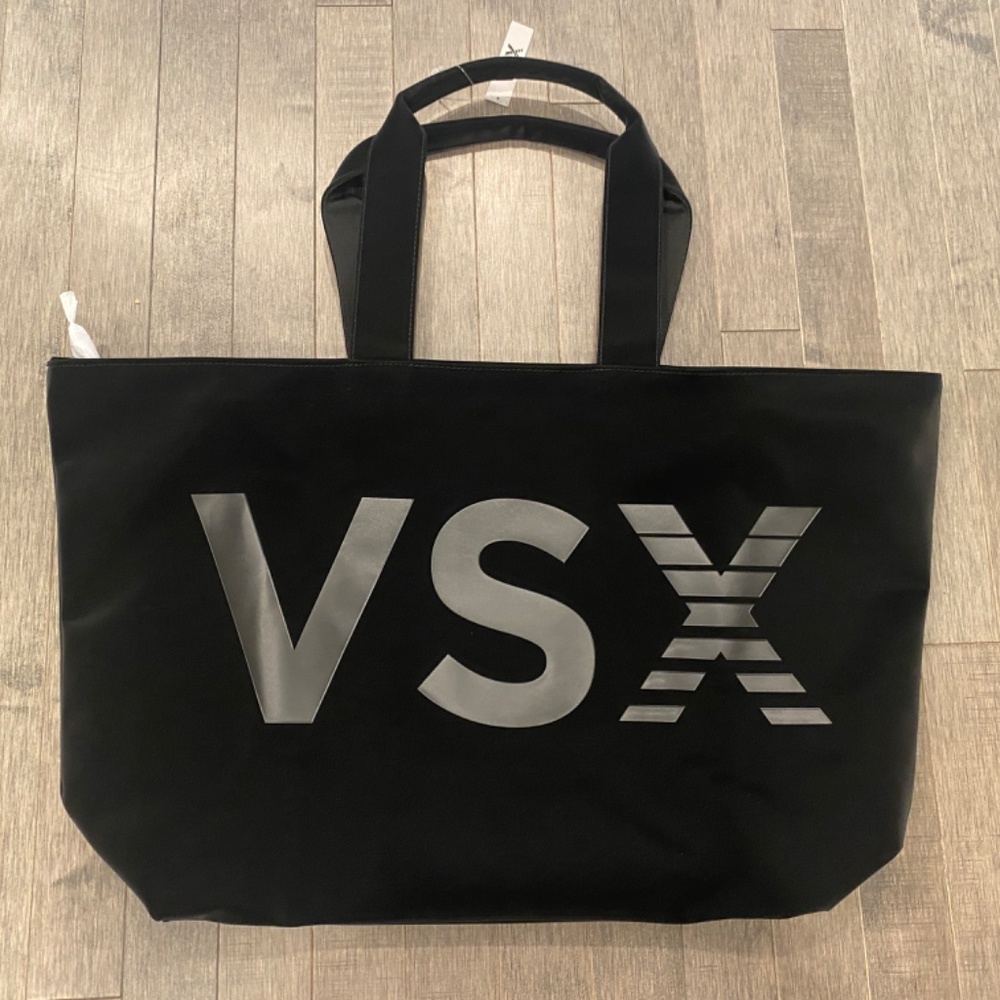 Victoria's Secret Black Tote with Silver VSX Logo
